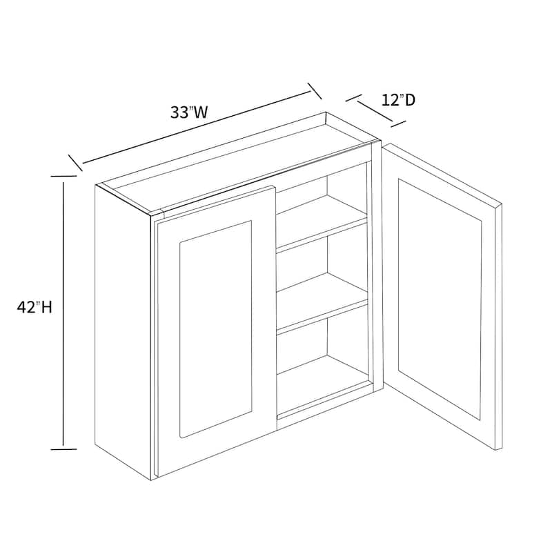 Grey Shaker Wall Cabinet - Ready to Assemble, for Kitchen and Bathroom Storage