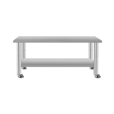 Commercial Work Table for Restaurant and Home Stainless Steel Kitchen Prep Table with Under Shelf and wheels