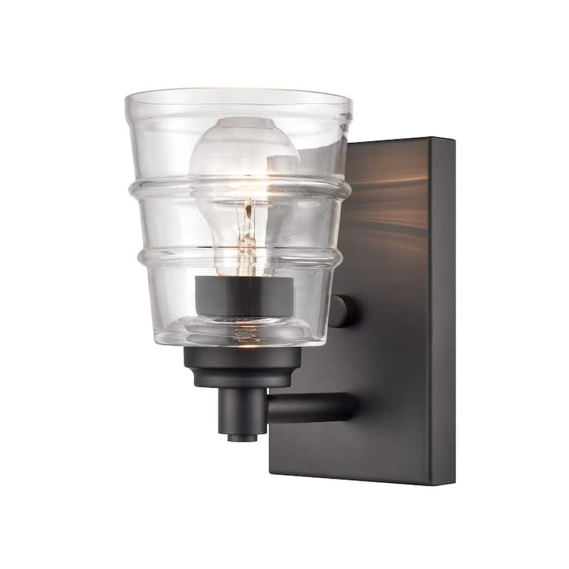 Elk Home Pulsate Satin Nickel With Clear Glass Vanity Light