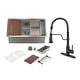 preview thumbnail 5 of 40, All-in-One Kit Undermount Single Bowl 16 Gauge Nano Brushed Stainless Steel Workstation Kitchen Sink with Faucet and Accessories Sink + Matte Black Pull Down Kitchen Faucet - 30 x 19 x 10