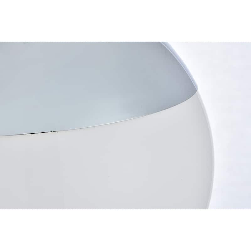 1-Light Frosted White Glass Pendant