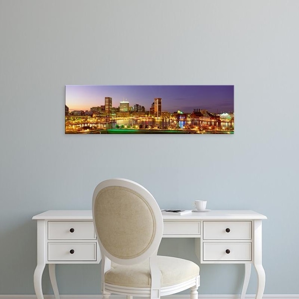 Easy Art Prints Panoramic Images's 'USA, Maryland, Baltimore, City at night viewed from Federal Hill Park' Canvas Art
