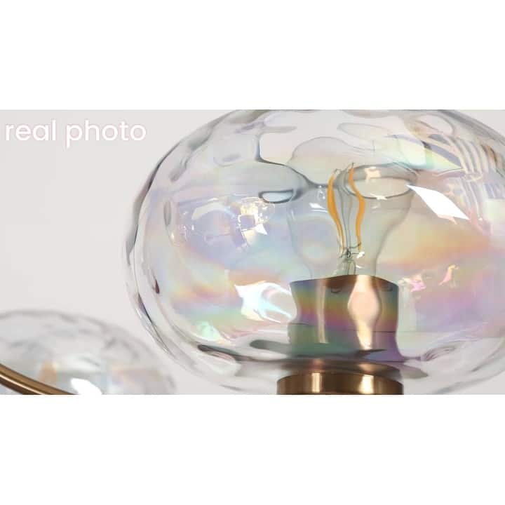 Modern Glam Gold 5-Light Oversized 41.5 in. W Chandelier with Textured Colored Art Glass Shade for Dining Room Bedroom