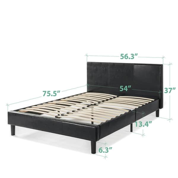 Priage by Zinus Faux Leather Upholstered Fullsize Platform Bed On