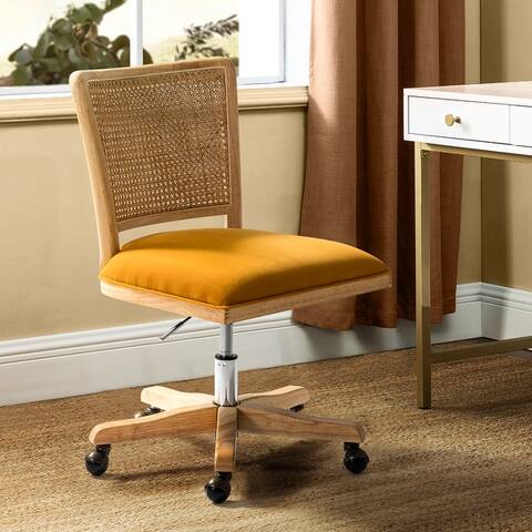 Calcutta Task Chair with Rattan Back for Living Room and Office Room