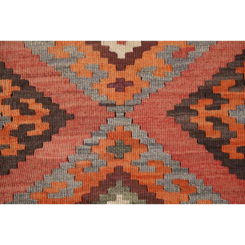 Flatweave Vegetable Dye Kilim Qashqai Persian Antique Rug - 4'11"x 8'10"