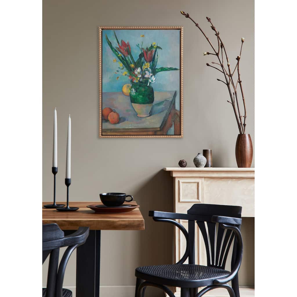 Kate and Laurel Sylvie Beaded The Vase of Tulips, c. 1890 Framed Canvas by The Art Institute of Chicago