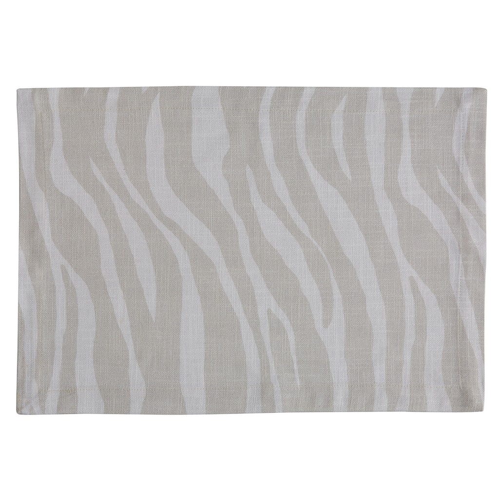 Split P Gray Zebra Print Placemat Set of 4 - 13" X 19"