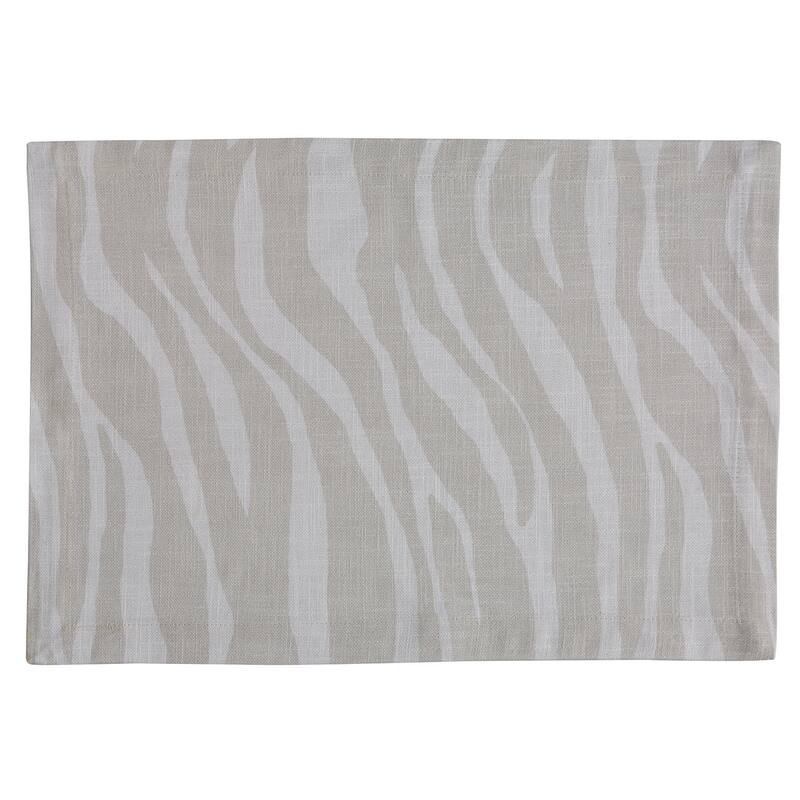 Split P Gray Zebra Print Placemat Set of 4 - 13" X 19"