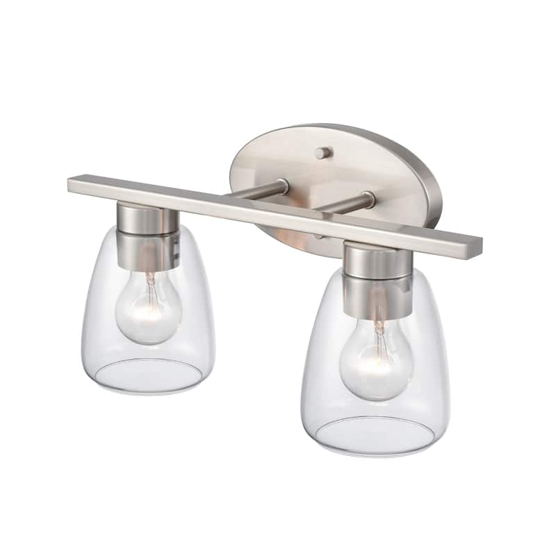 Millennium Lighting 2 Light Bathroom Vanity Fixture in Multiple Finishes with Clear Glass Shades