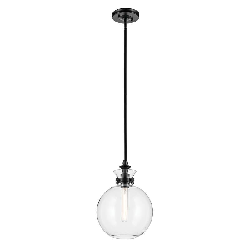 Kichler Lighting Laria 10.25 Inch 1 Light Pendant with Clear Glass in Black