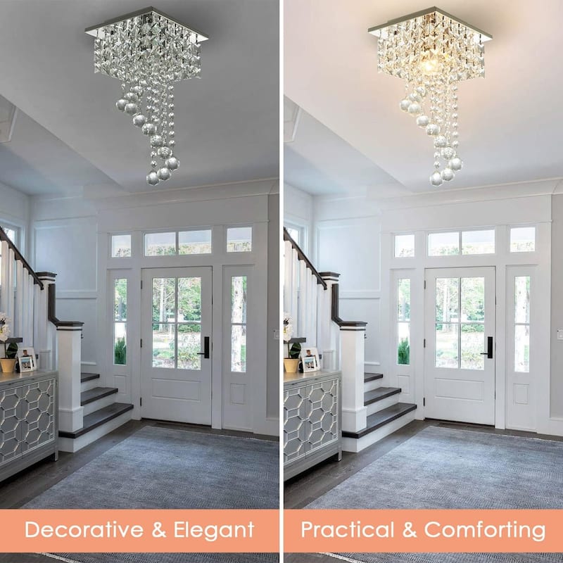 7.9'' Finktonglan Mini Crystal Chandelier for Hallway Bedroom (E26)