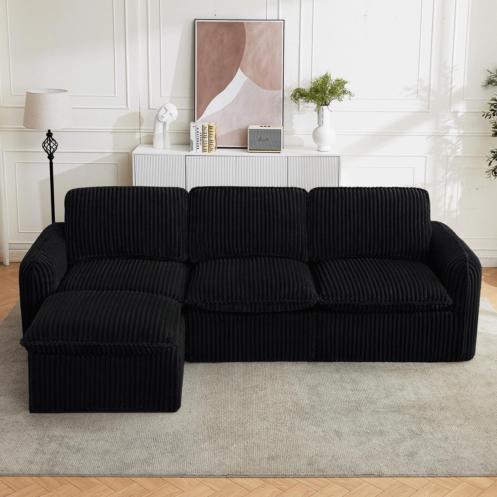 Modern Sectional Modular Sofa With Ottoman