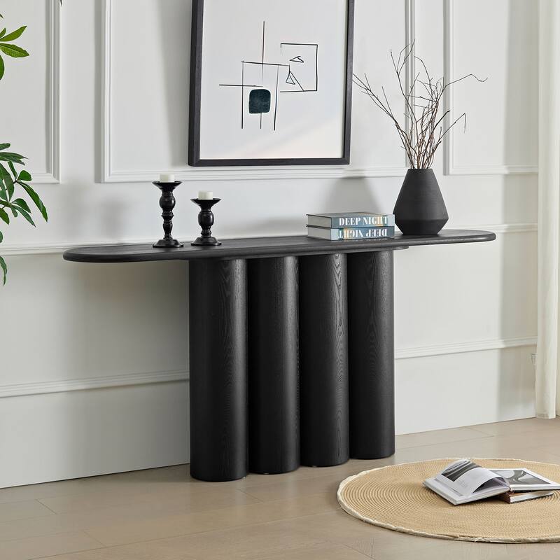 66.93" Modern Console Table for Entryway with Unique cylinders Legs Design for Living Room Hallway Foyer Entrance Study