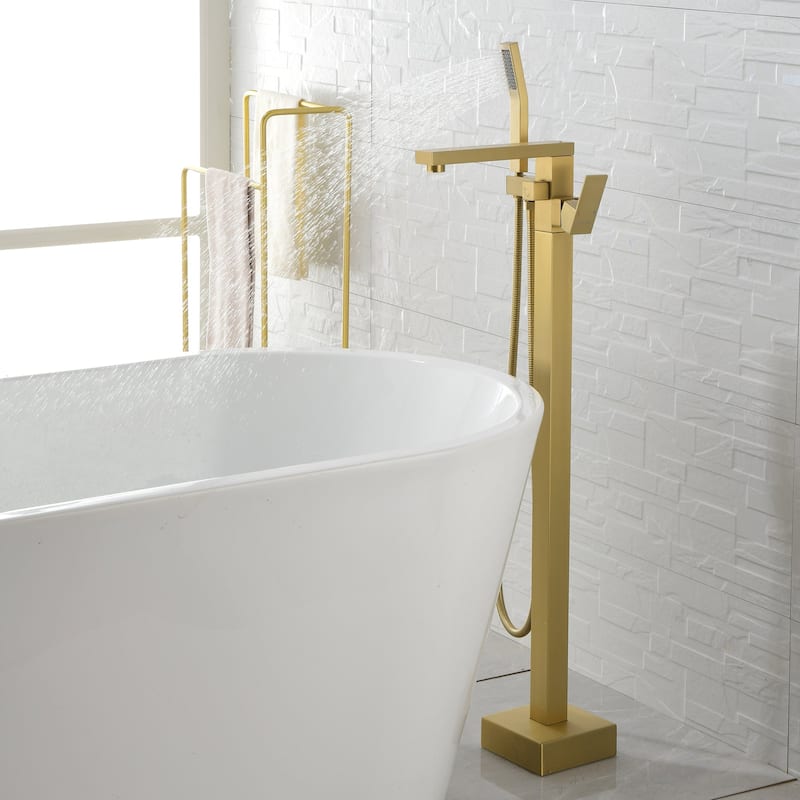 Freestanding Tub Shower Claw Foot Faucet with Handheld Spout - 10"37"