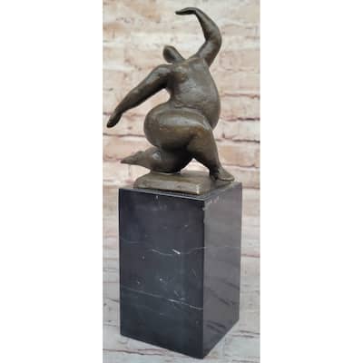 Abstract Bronze Sculpture By Milo – Modern Figurine Of A Dancing Form On Marble Base