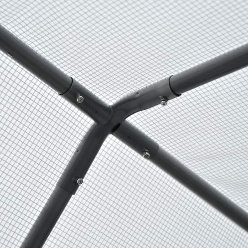 Outsunny 8' L x 6' W x 7' H Outdoor Walk-In Tunnel Greenhouse with Roll-up Windows, 2 Zippered Doors, & Weather Cover