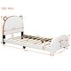 preview thumbnail 14 of 14, Twin Size Upholstered Platform Bed with Bear-Shaped Headboard and Footboard, Storage Pocket Design