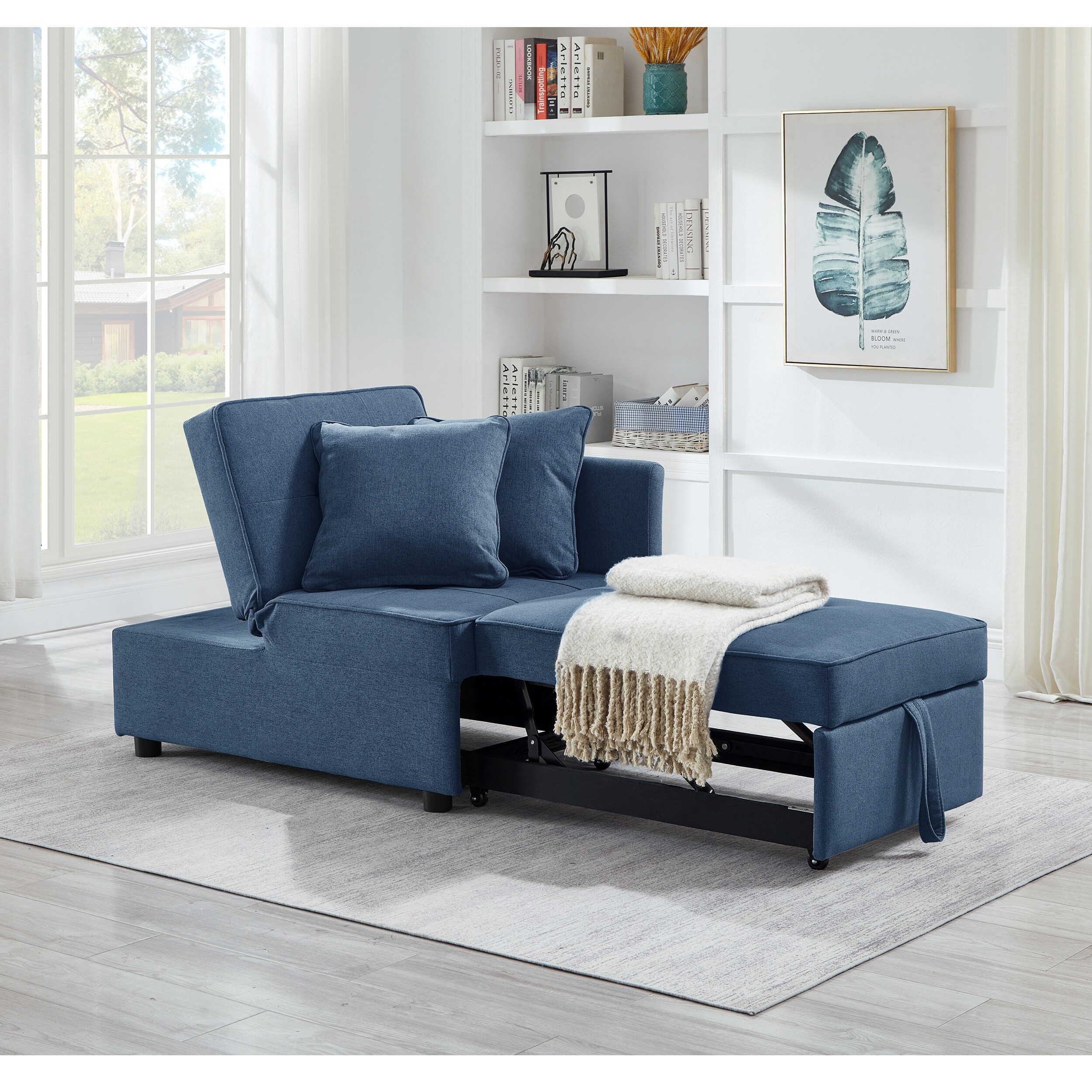 4 in 1 Convertible Recliner Couch Loveseat Sleeper Sofa Bed for Small Spaces with Sturdy Wood Frame Bed Bath Beyond 40831262