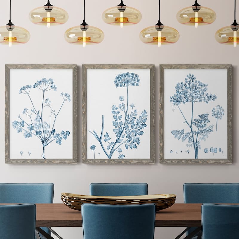 Antique Botanical in Blue IV-Premium Framed Canvas - Ready to Hang - Multi-Color