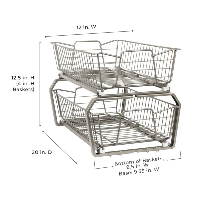 ClosetMaid Two Tier Nickel Pull Out Cabinet Organizer