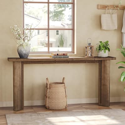 70.9-Inch Solid Wood Console Table, Farmhouse Entryway Table, Narrow Long Sofa Table Behind Couch