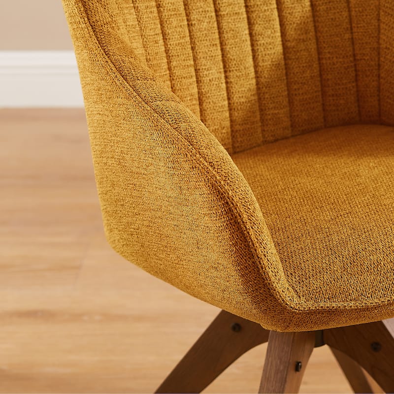 Art Leon Classical Swivel Office Accent Chair with Wood Legs