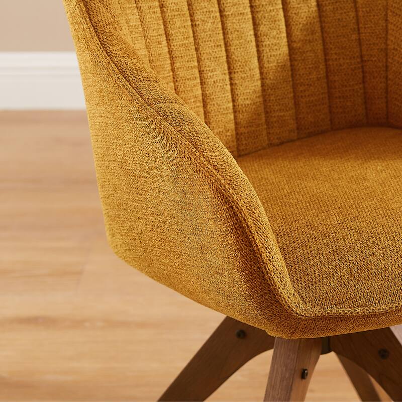 Art Leon Modern Home Office Swivel Arm Accent Chair with Wood Legs