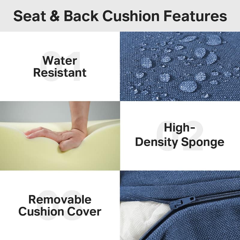 22" W x 24" D x 6" T Water & Fade Resistant Outdoor Lounge Chair Replacement Cushion Set