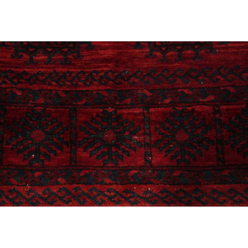 Hand Knotted Oriental 100% Wool Carpet Traditional Geometric Red Balouch Area Rug - 11' 3'' X 8' 8''