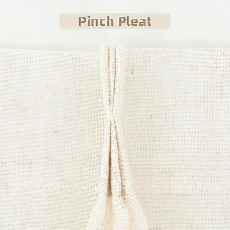 DriftAway Pinch Pleat Linen Textured Semi Sheer Solid Curtains Back Tabs