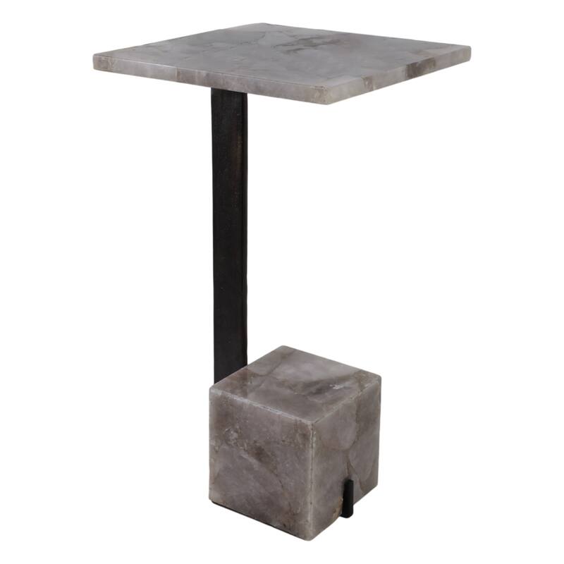 Metal Accent Table Modern Geometric Base Sleek Contemporary Design - 14" x 14" x 26"