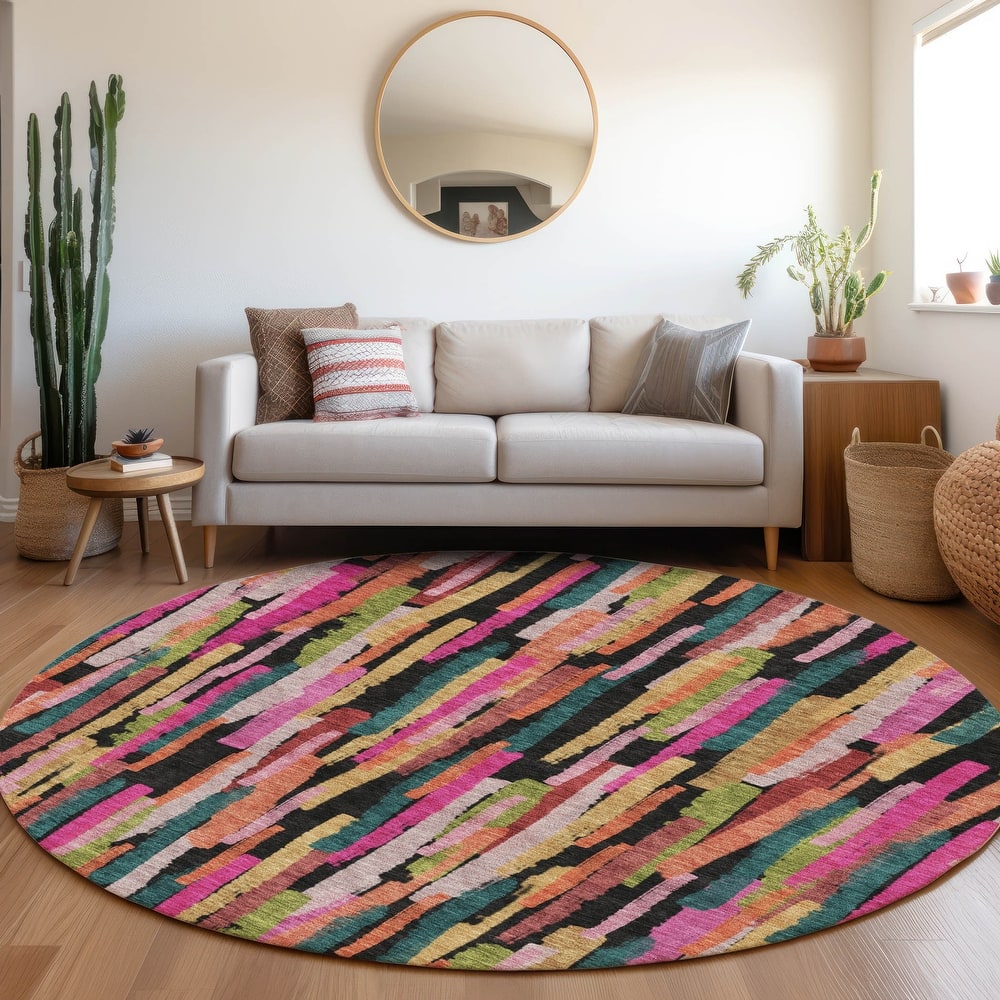 Machine Washable Indoor/ Outdoor Contemporary Chantille Rug