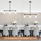 preview thumbnail 6 of 10, Zjvaive 3-Light 31.5" Linear Kitchen Island Pendant Light with Milk Glass Shade for Over Dining Table Living Room