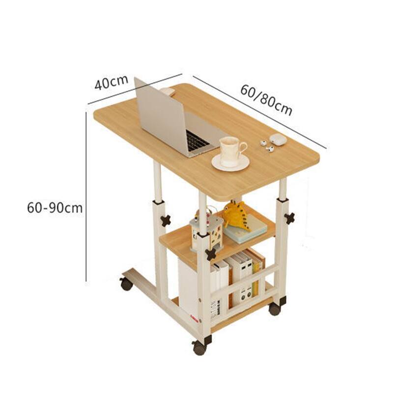 Small Mobile Standing Desk, Adjustable Height Portable Rolling Desk, Tiltable Desk C Shaped End Table For Couch