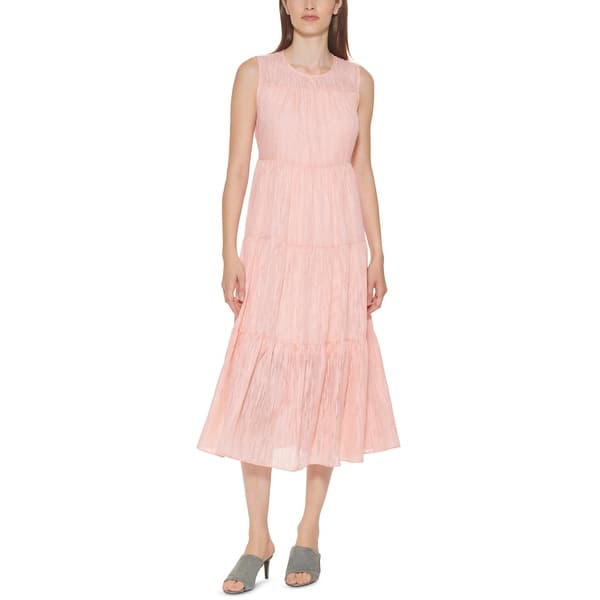 calvin klein sheer midi dress Calvin Klein Sheer Georgette Ns Midi Dress Calvin Klein
