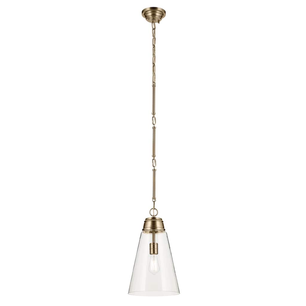 Kichler Lighting Marsailli 19" 1-Light Medium Pendant with Clear Glass in Champagne Bronze - 11.5