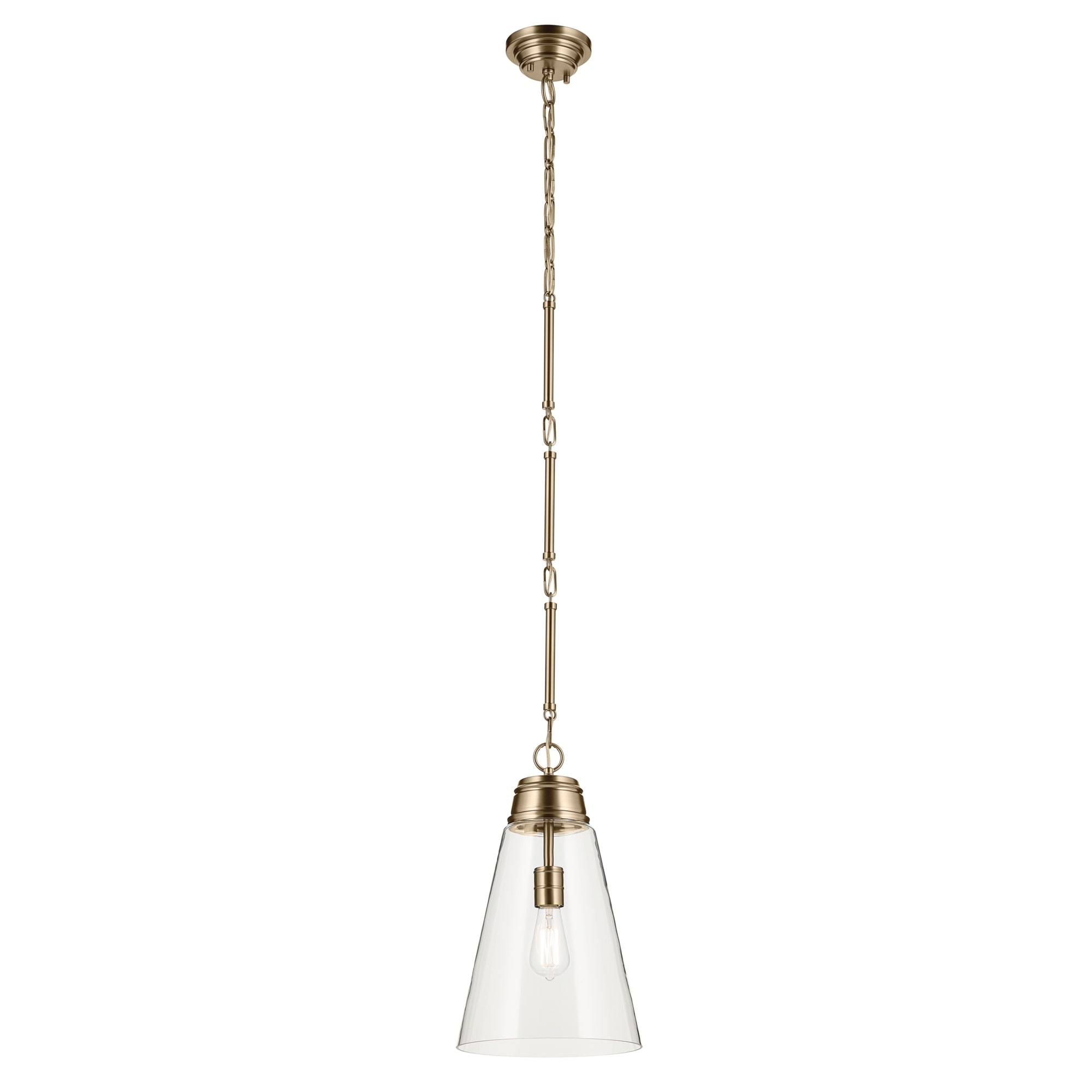Kichler Lighting Marsailli 19" 1-Light Medium Pendant with Clear Glass in Champagne Bronze - 11.5