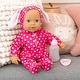 preview thumbnail 5 of 3, Bayer: Anna First Words Baby Doll - 15" Bunny Pink & White Polka Dot Onesie - Speaks & Open/Closes Eyes, Pacifier & Bottle