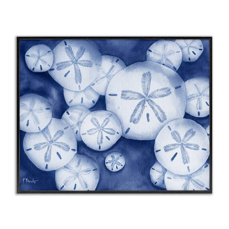 Stupell Watercolor Style Sand Dollars Framed Giclee Art Design By Paul Brent - 30 x 24 - Black