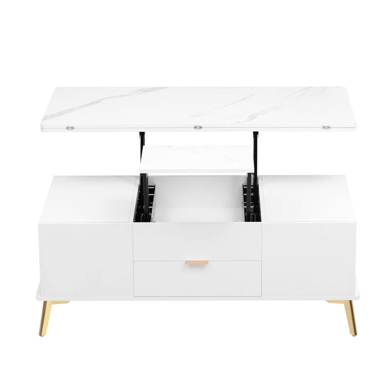 Lift Top Coffee Table with Drawers and Multi Functional Table