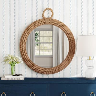 Daisy Round Jute Mirror by East at Main