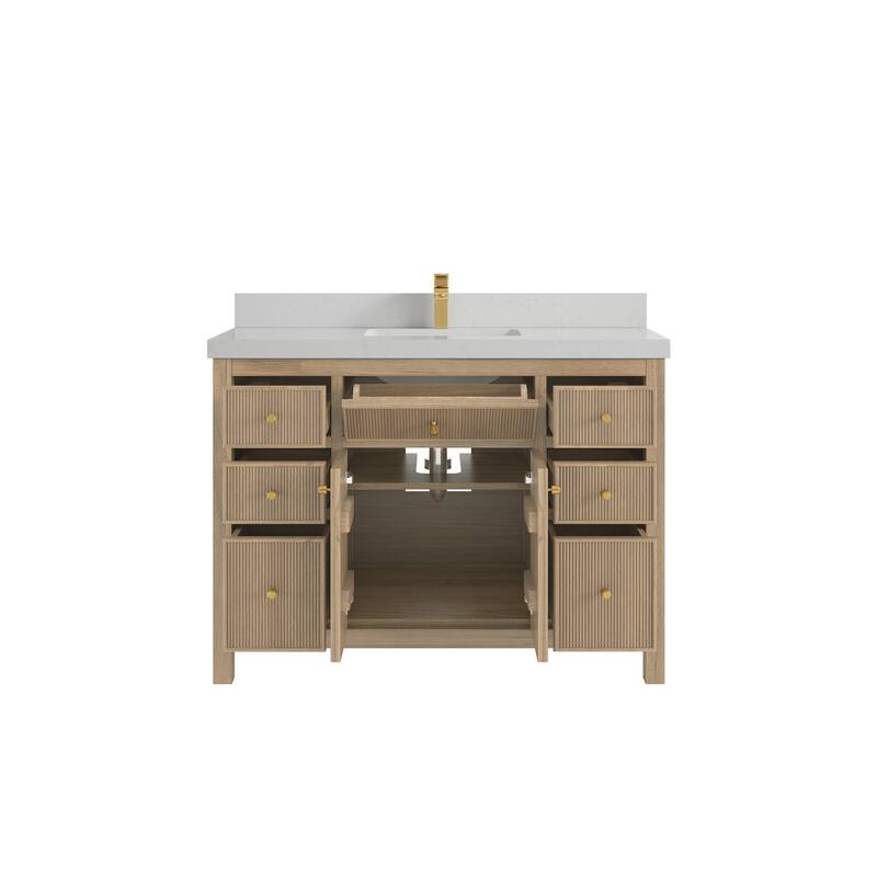Willow Collections 48 in. W x 22 in. D Sonoma Teak Single Sink Bathroom Vanity with Countertop