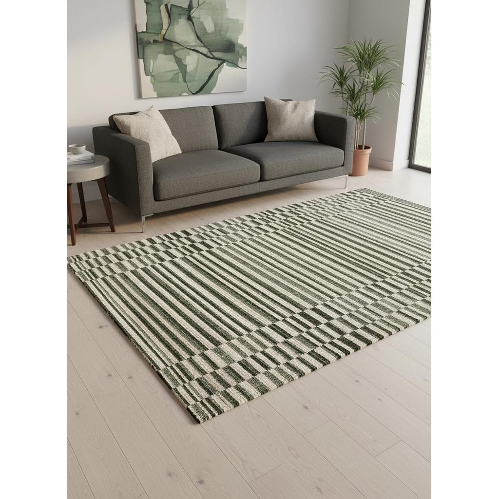 HomeRoots Striped Modern Rectangle Area Rug - 5' X 8'