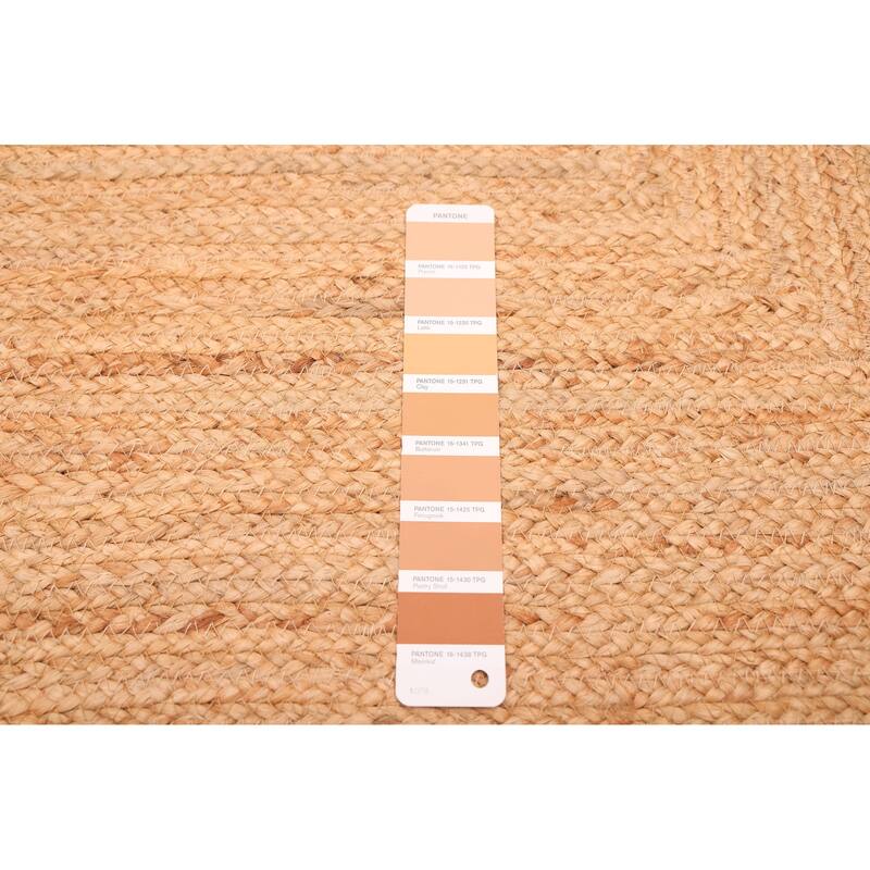 ECARPETGALLERY Braided Weave Palas Denizli Tan Jute Rug - 4'6 x 6'7
