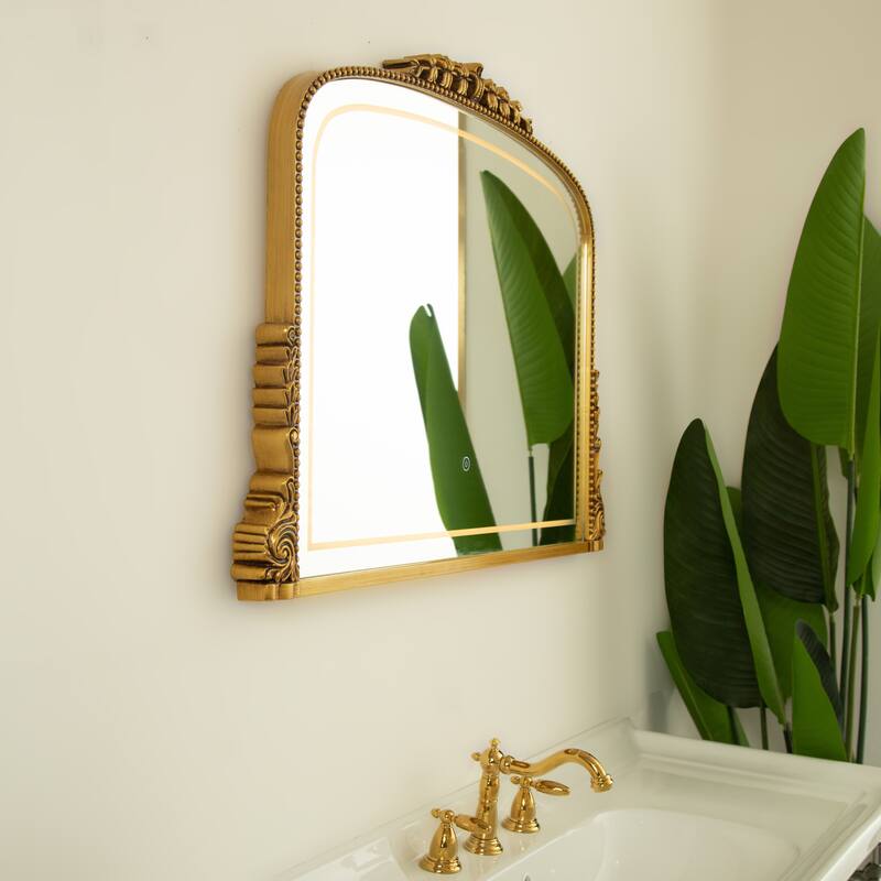 Velora Exquisite Retro Irregular PU Art Decorative Mirror - Bathroom, Bedroom, Living Room - Silver