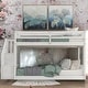 preview thumbnail 1 of 21, Twin Over Twin Floor Bunk Bed,Ladder With Storage, Safety for Bedroom White