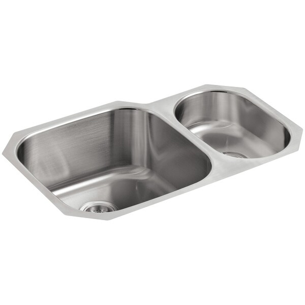 Kohler K-3355 Undertone 31" Double Basin Under-Mount 18-Gauge Stainless Steel Kitchen Sink with SilentShield - Stainless Steel