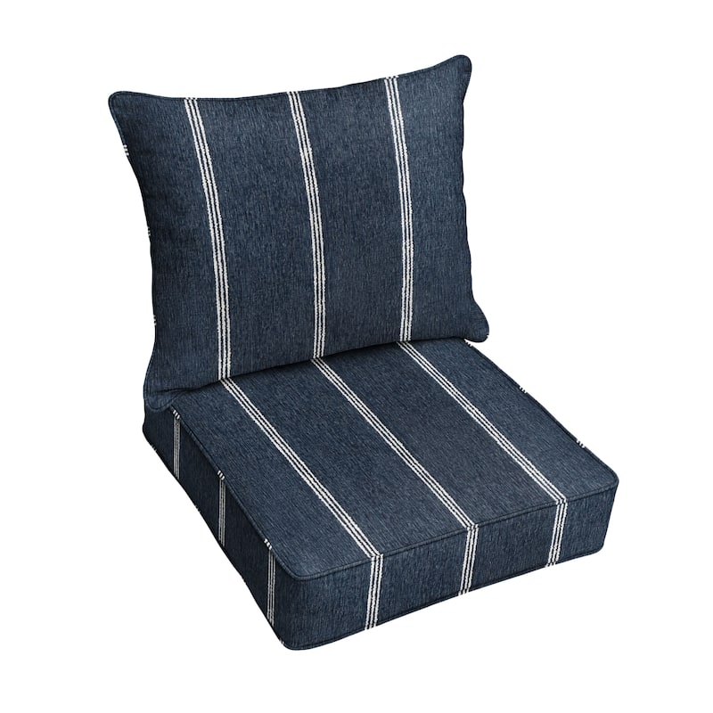 Sorra Home Sunbrella Outdoor Corded Deep Seating Pillow and Cushion Set
