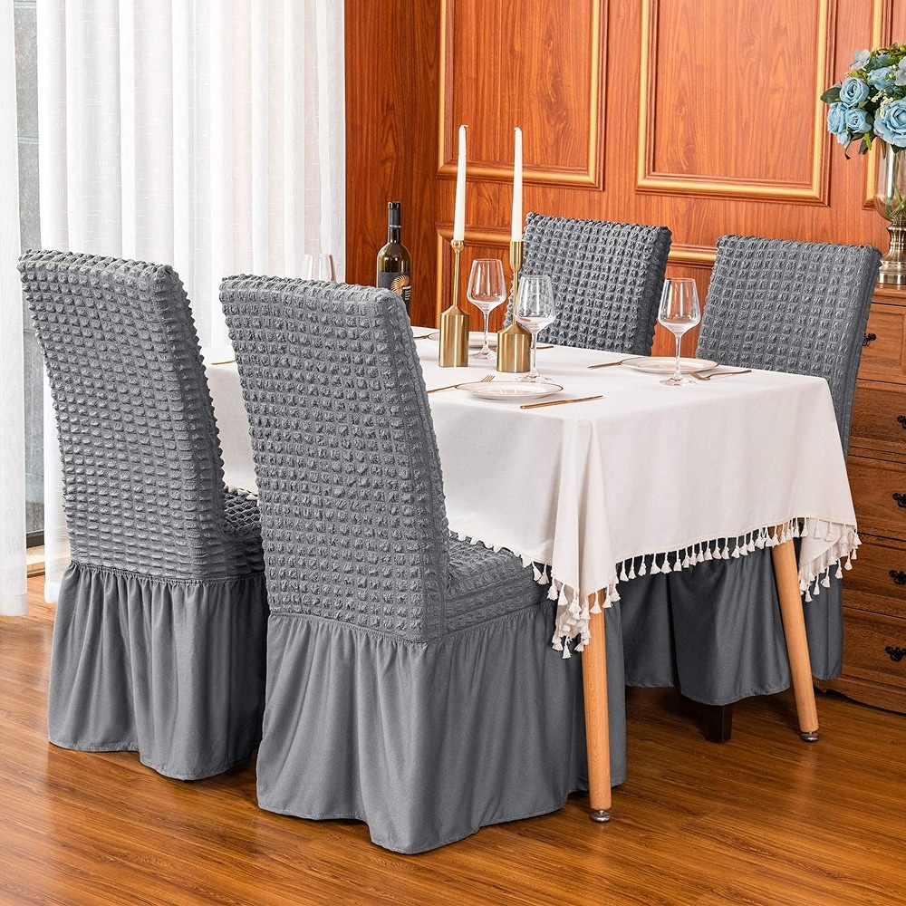 Grey dining chair slipcovers shop